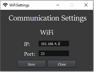 Wi-Fi communication settings